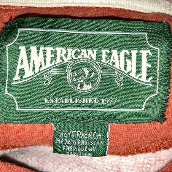 American eagle men’s XS orange pullover hoodie - Picture 5 of 6